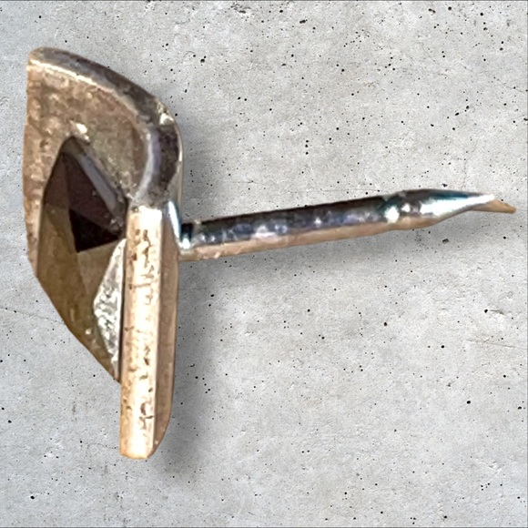 Vintage Swank Men’s Tie Tack Pin Sterling Sliver Black Greenish Gemstone Signed - Picture 7 of 9